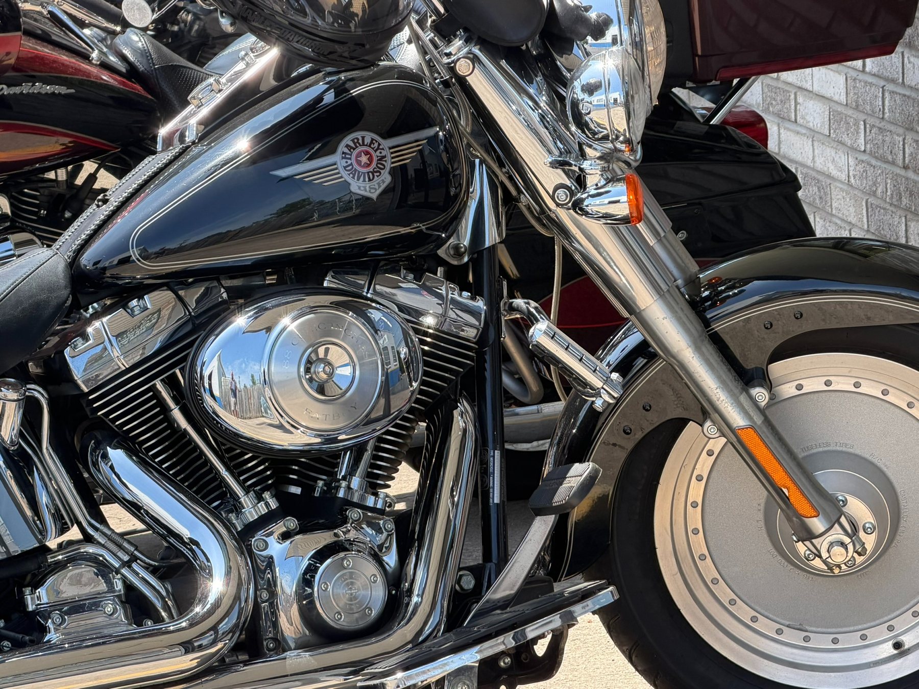 Motorcycle chrome closeup